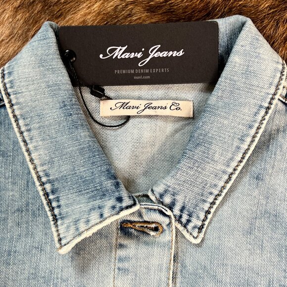 NWT Women's Mavi Samantha Denim Designer Jean Jacket Bleach Vintage - Medium - Picture 7 of 14